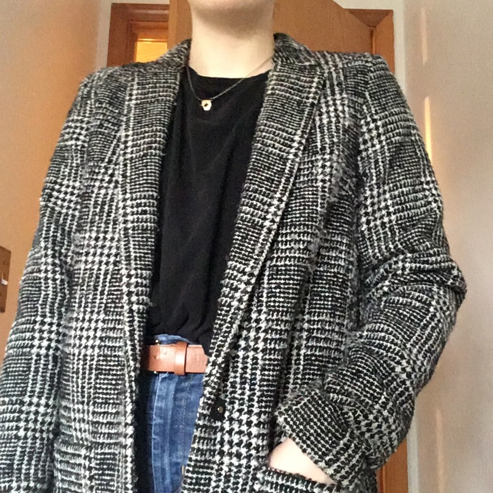 Plaid wool coat